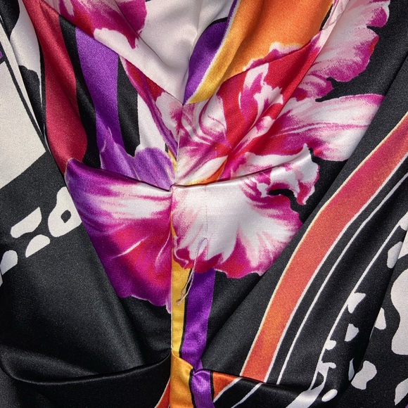 CACHE Mermaid Style Gown Multicolor Print Strapless Maxi Dress Sz 2 - Picture 7 of 9